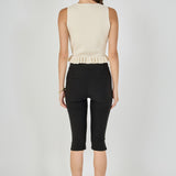 Ruffle Trim Knit Vest