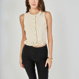 Ruffle Trim Knit Vest