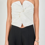 Twist Knot Cropped Tube Top