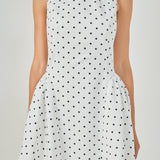 Polka Dot Puffy Sleeveless Mini Dress