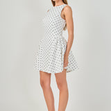 Polka Dot Puffy Sleeveless Mini Dress