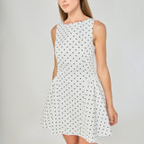 Polka Dot Puffy Sleeveless Mini Dress