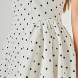 Polka Dot Puffy Sleeveless Mini Dress