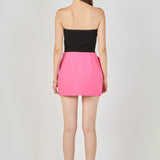 Flower Applique Low-Waisted Mini Skirt