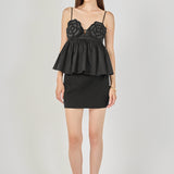 Floral Applique Babydoll Top