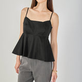 Spaghetti Strap Peplum Top