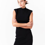 Shoulder Pad Knitdown Mini Dress