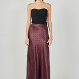 Satin Polka Dot Midi Skirt