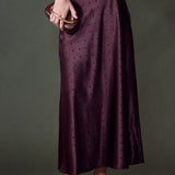 Satin Polka Dot Midi Skirt