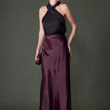 Satin Polka Dot Midi Skirt