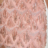 Beaded Fringe Sequin Maxi Skirt