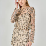 Sequin Beaded Cropped Top