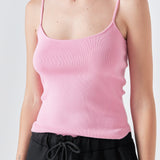 Round Hem Knit Tank Top