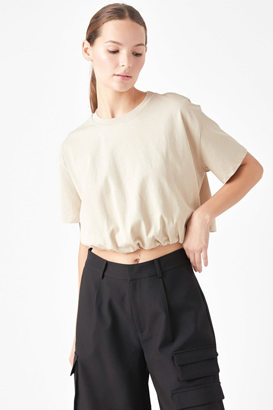 Cropped Top with Elastic Band