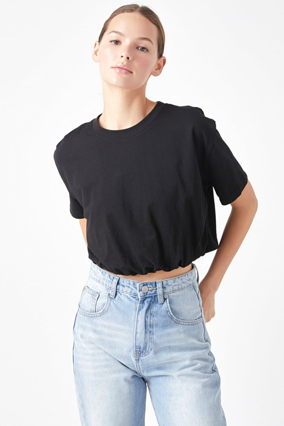 Cropped Top with Elastic Band