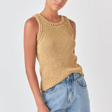 Round Neck Sleeveless Knit Top