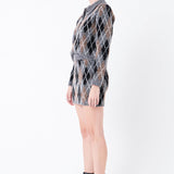 Argyle Knit Mini Skirt