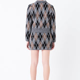 Argyle Knit Mini Skirt