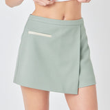 Asymmetrical Wrap Mini Skort