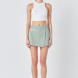 Asymmetrical Wrap Mini Skort