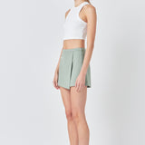 Asymmetrical Wrap Mini Skort