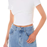 Cropped Bustier Short Sleeve T Shirt