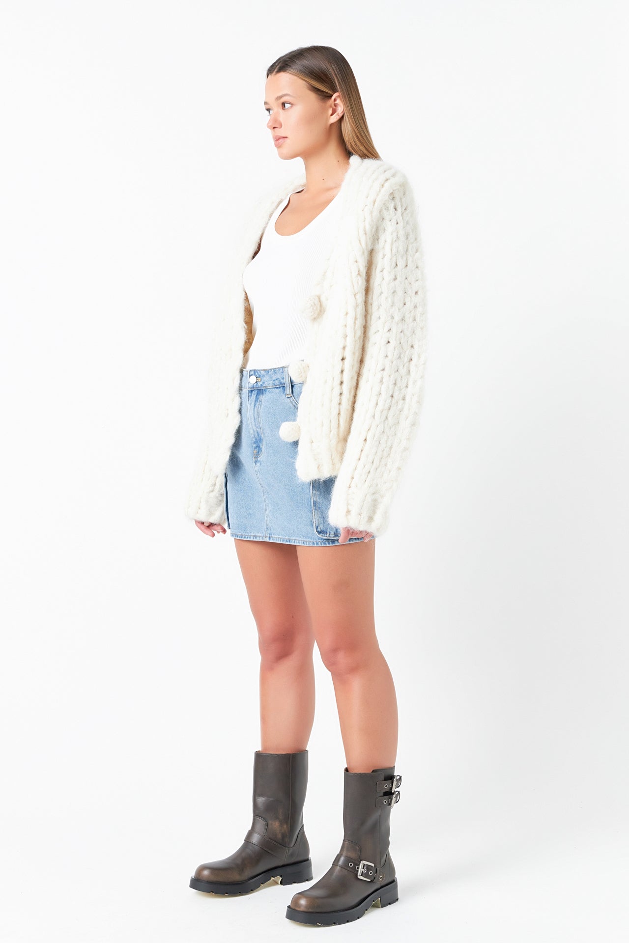 GREY LAB - Thick Knit Sweater Cardigan - SWEATERS & KNITS available at Objectrare