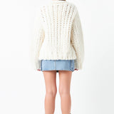 GREY LAB - Thick Knit Sweater Cardigan - SWEATERS & KNITS available at Objectrare