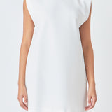 Pearl Collar Sleeveless Mini Dress