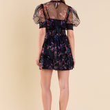 Ruffled Mesh Mini Dress