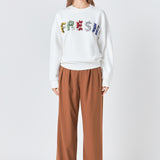 Color Letter Patch Sweatshirt