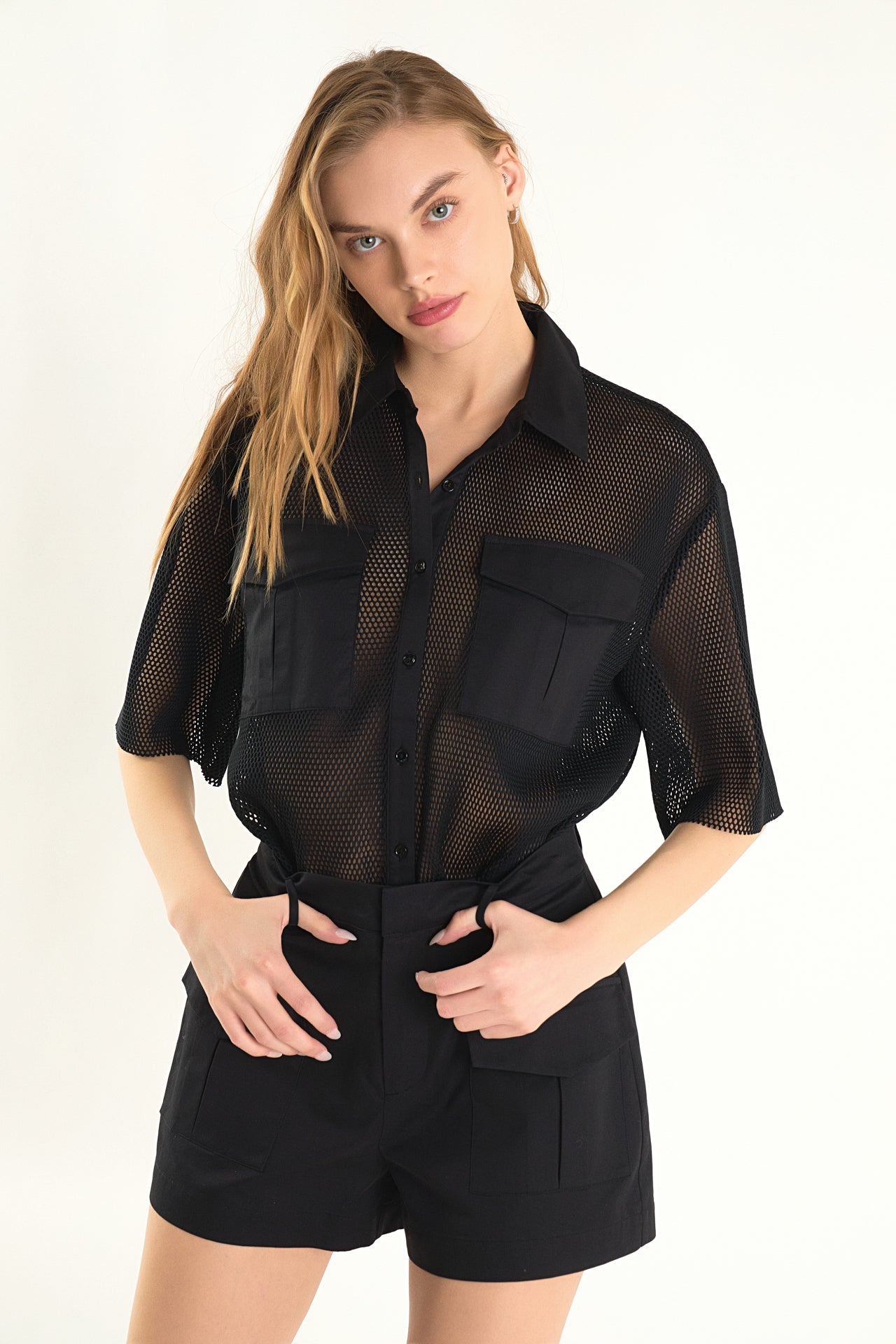 Mesh Net Top with Pockets – Endless Rose
