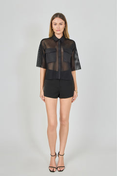 Mesh Net Top with Pockets