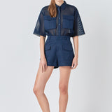 Mesh Net Top with Pockets