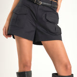 High-Waisted Shorts with Pockets