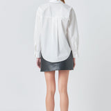 A-Line Faux Leather Mini Skirt