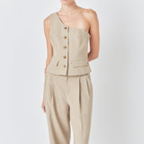 Asymmetrical One Shoulder Vest