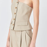 Asymmetrical One Shoulder Vest