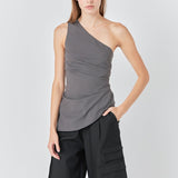 One Shoulder Ruched Top