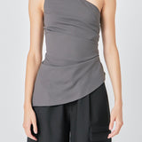 One Shoulder Ruched Top