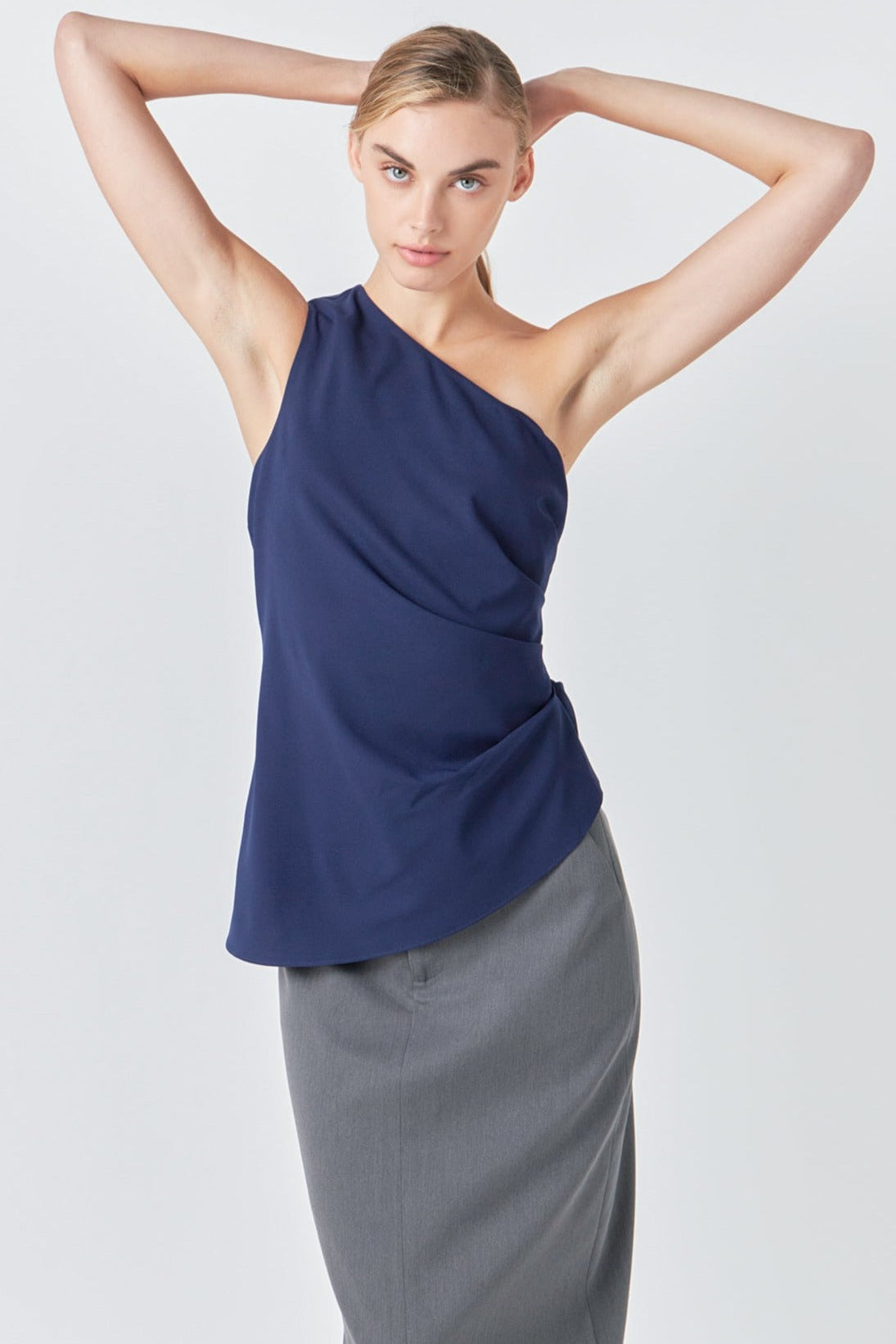 One Shoulder Ruched Top