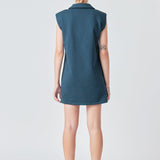 Power Shoulder Polo Mini Dress