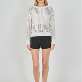 Sequined Mesh Knit Sweater