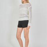 Sequined Mesh Knit Sweater