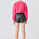 Faux Leather Diamond Stitch Shorts