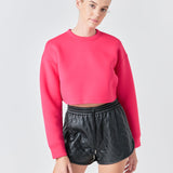 Faux Leather Diamond Stitch Shorts