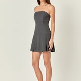 Strapless Pleated Mini Dress