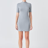 Soft Mock Neck Mini Dress