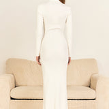 High Neck Maxi Knit Dress