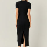 Polo Collared Maxi Knit Dress